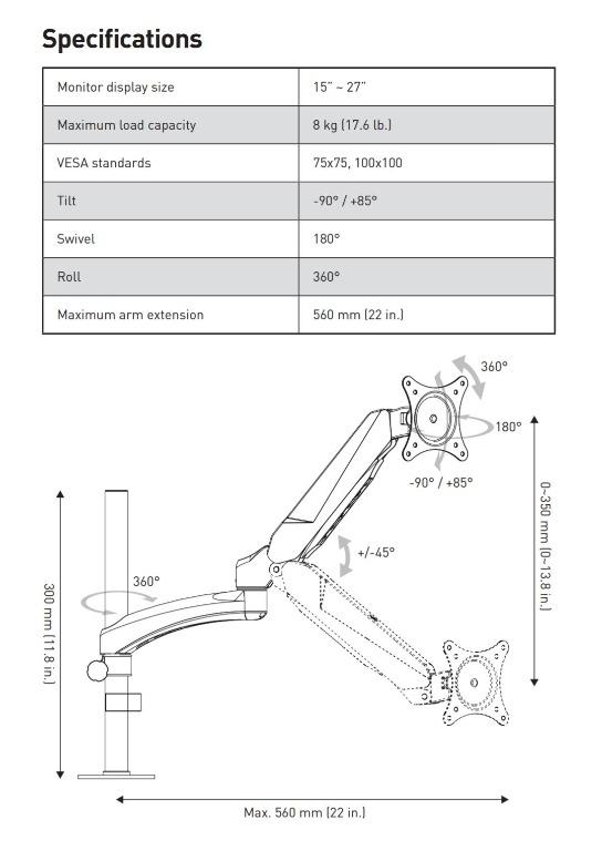 MSI Monitor Arm MAG MT81, Mobile Phones & Gadgets, Mobile & Gadget