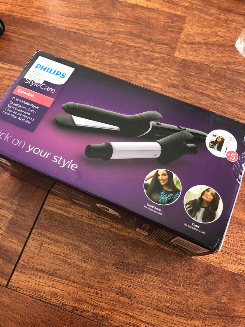 Philips Style Care 5 in 1 Multi styler (Hair Straightener, Curler, Style  Guide and 2 Hair Accessories for more than 10 styles), Beauty & Personal  Care, Hair on Carousell
