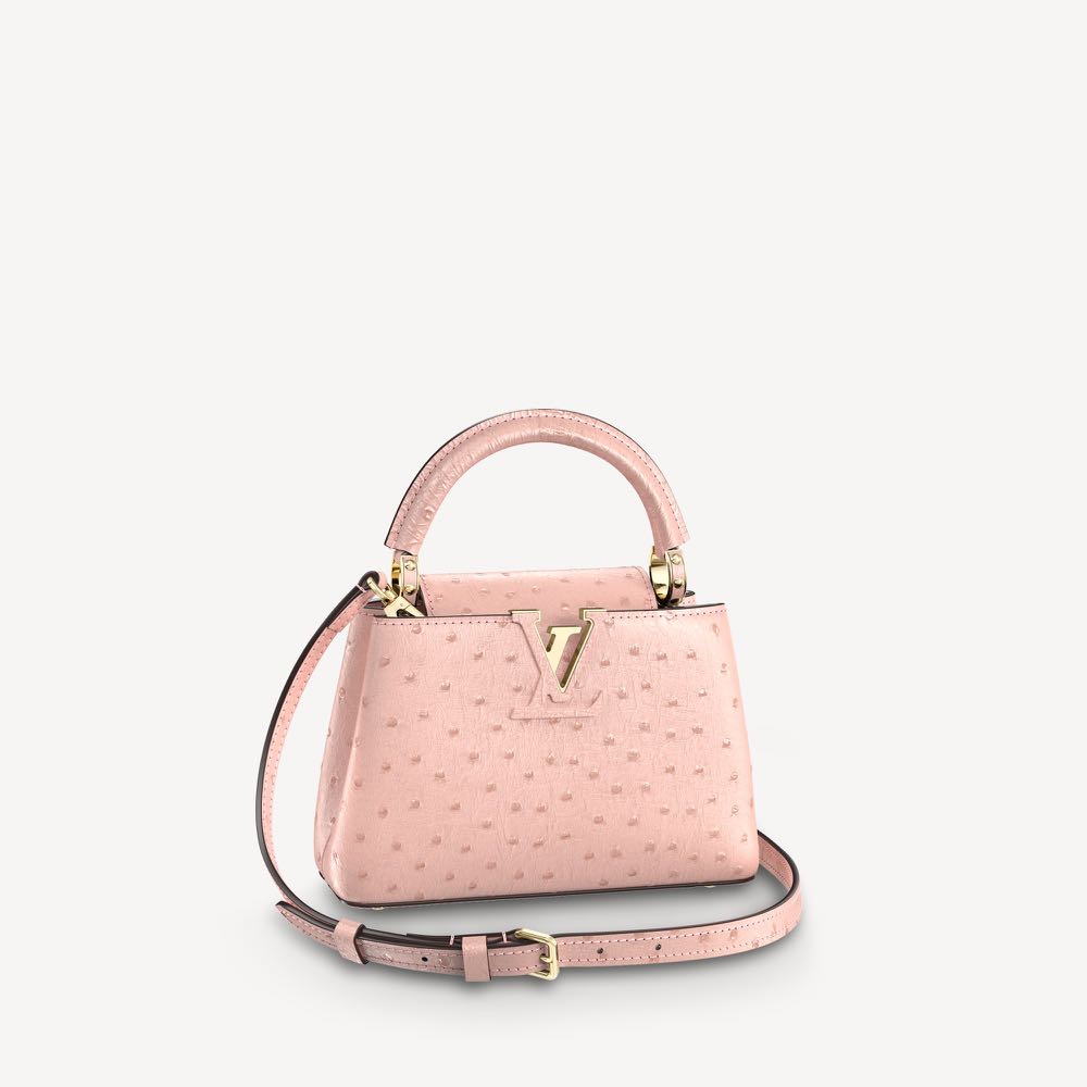 LOUIS VUITTON Capucines Mini Shoulder Bag M55987 leather Pink Used Women LV