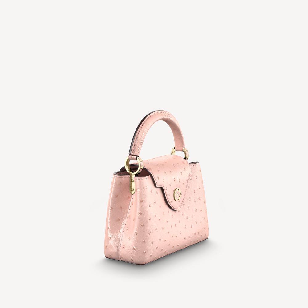 Capucines Mini Bag - Luxury Ostrich Leather Pink