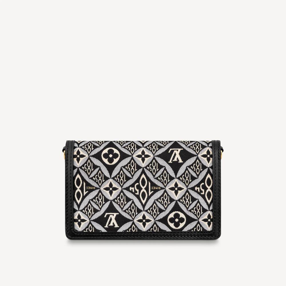 Louis Vuitton Black, Pattern Print Since 1854 Dauphine Chain Wallet