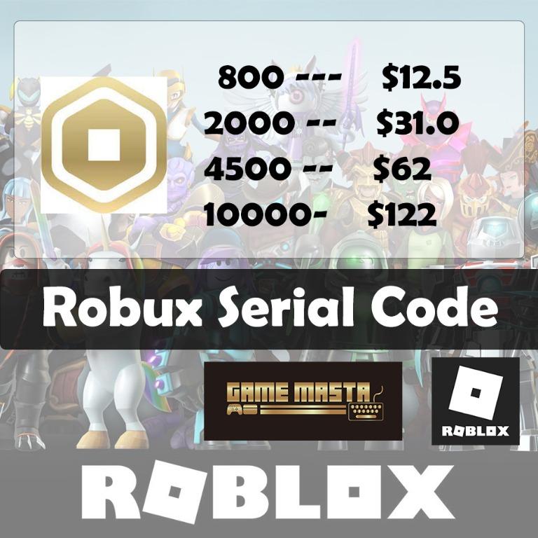 Roblox Robux Serial Code Top Up, Video Gaming, Gaming Accessories