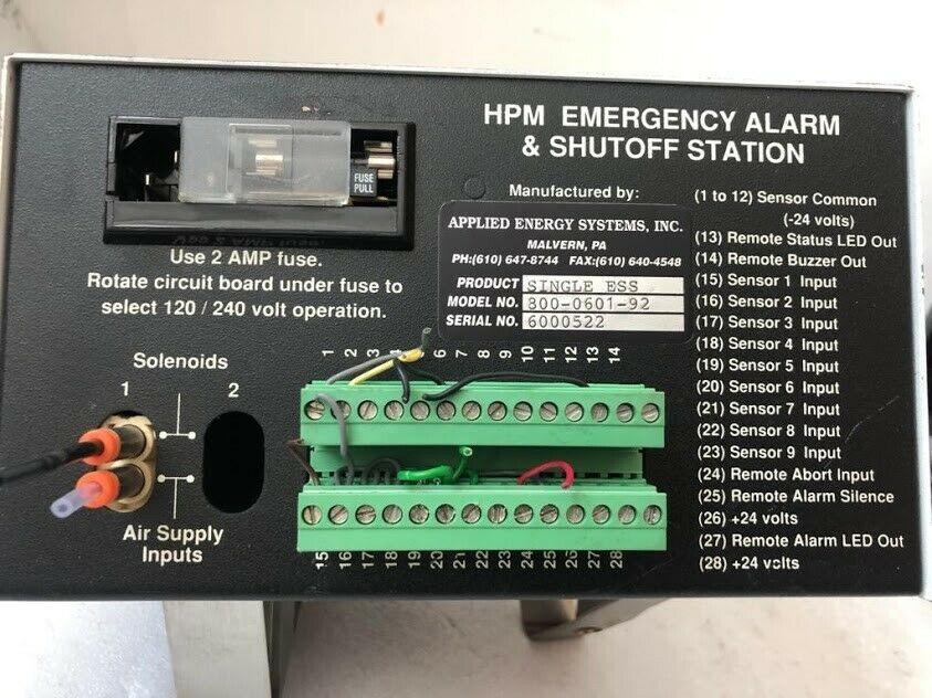 SEMI-GAS Single ESS 800-0601-92 HPM Emergency Alarm & Shutoff Station ...