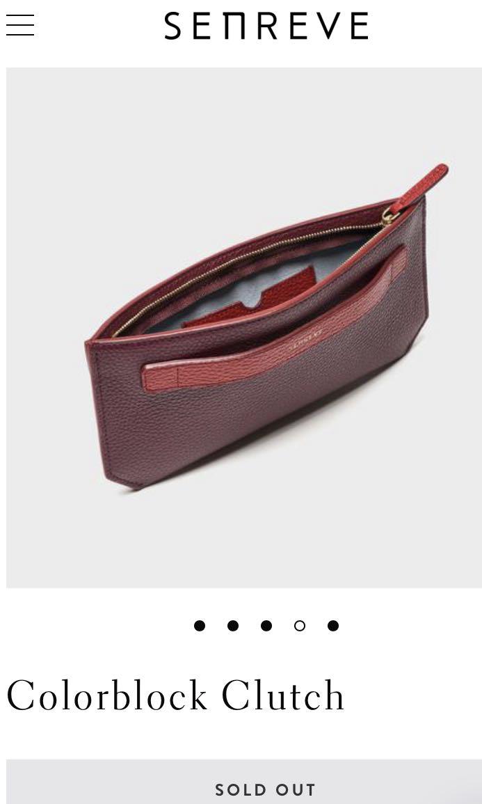 Senreve online colorblock clutch