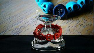 Skull Bracelet, red beads