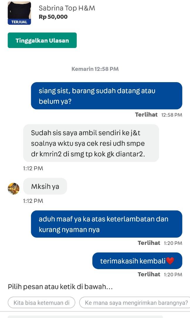 Testimoni Baju H M Fesyen Wanita Pakaian Wanita Atasan Di Carousell