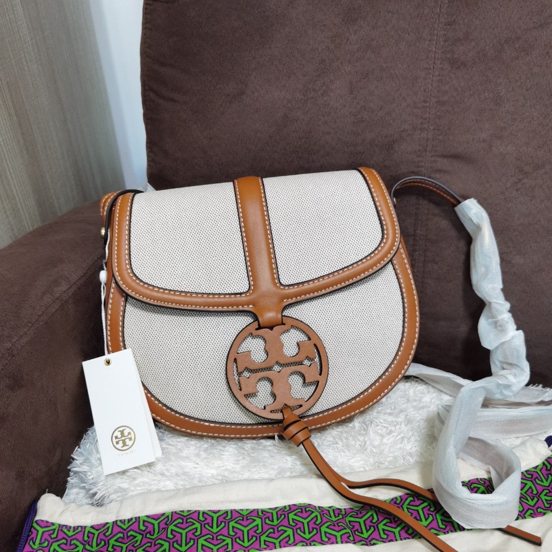 Tory Burch Miller Canvas Quadrant Saddle Bag