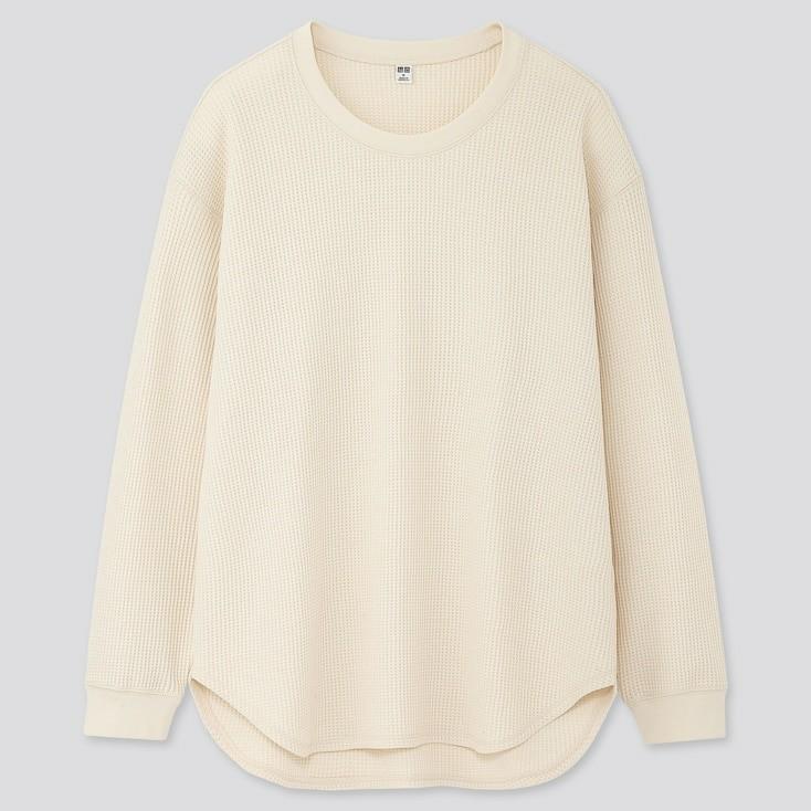 waffle oversized crew sweater
