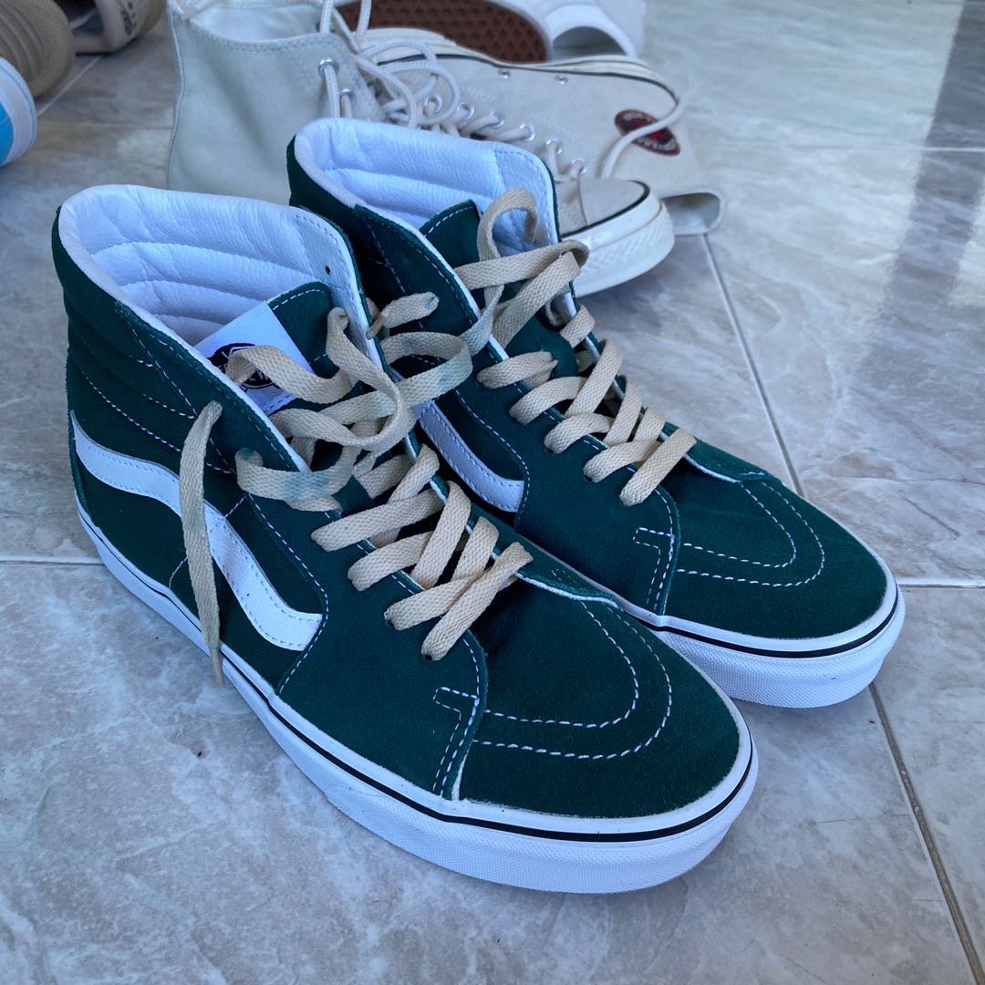 Forest green high top vans shop