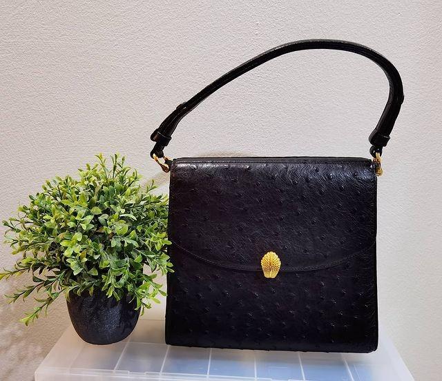 Vintage Ostrich Leather 2way Bag with JRA Tag Made in Japan