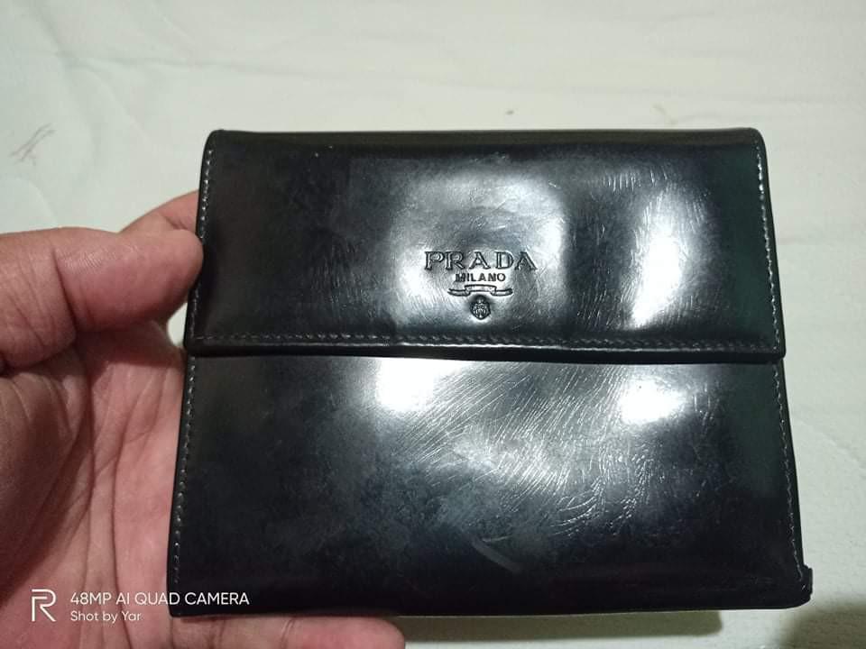 VINTAGE PRADA TRIFOLD WALLET, Luxury, Bags & Wallets on Carousell