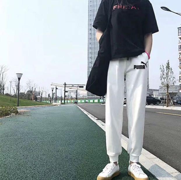 white puma joggers sweatpants Women s Fashion Bottoms Other