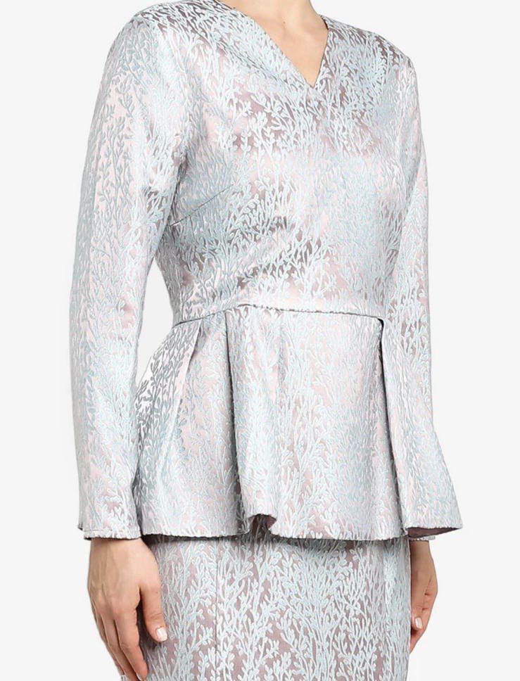 ZALIA Jacquard Wrap Peplum Kurung Size M, Women's Fashion