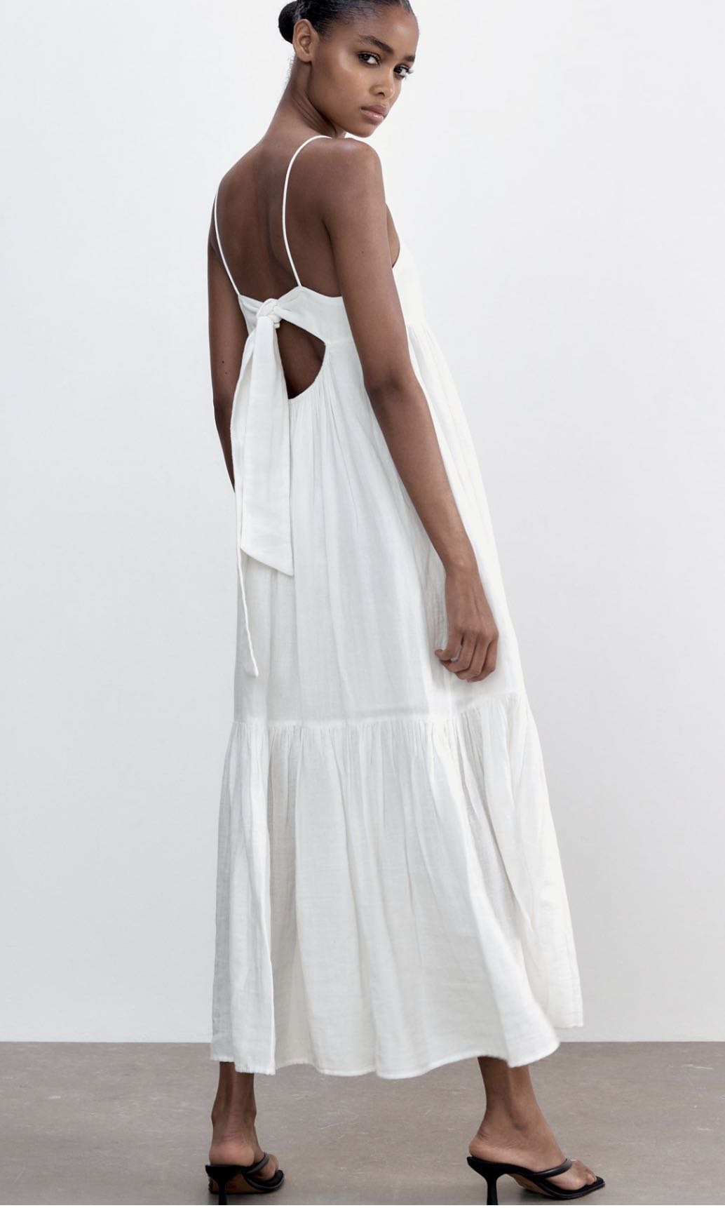 Zara white hot sale tie dress