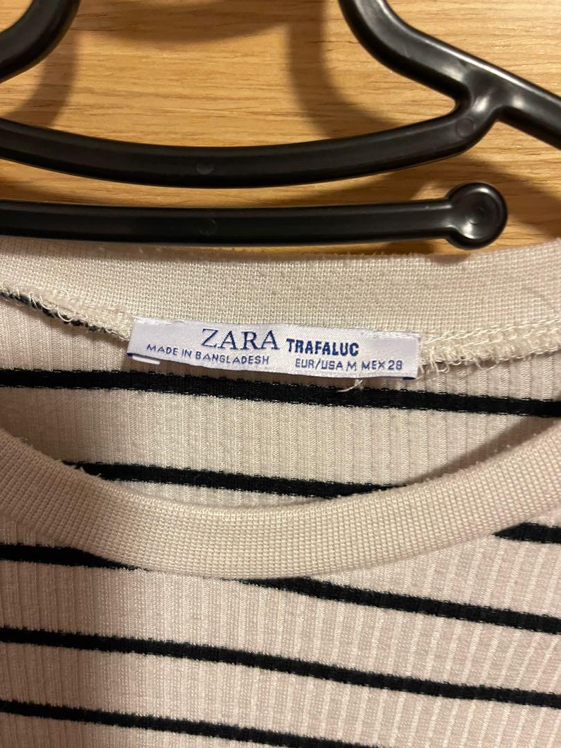 Zara Striped Basic Tee (Category: Other Tops) located in Singapore. Submitted by zephyrsc (Listing ID 1087051601, Image 2). Description: Striped tee with short sleeves, slightly cropped and best paired with high waisted bottoms. .