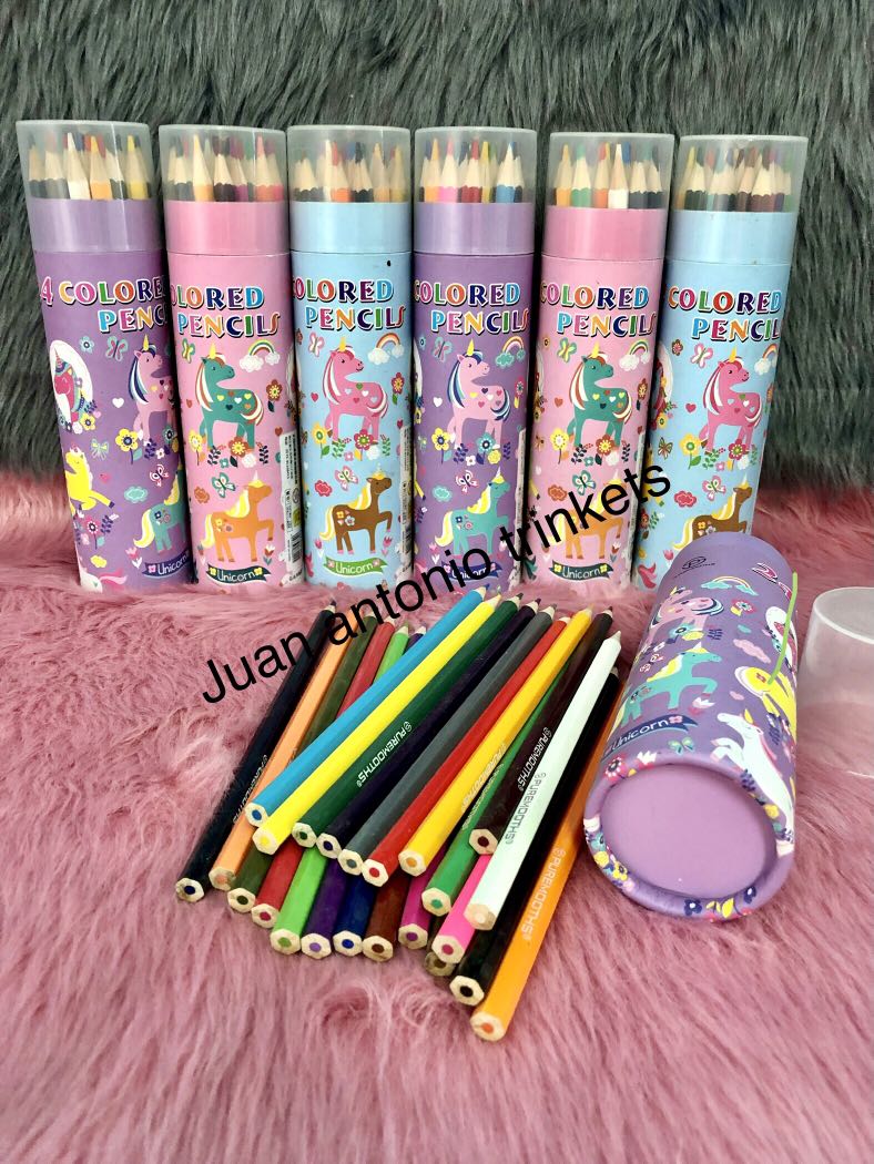 24pcs Unicorn Color Pencil, Hobbies & Toys, Stationary ...