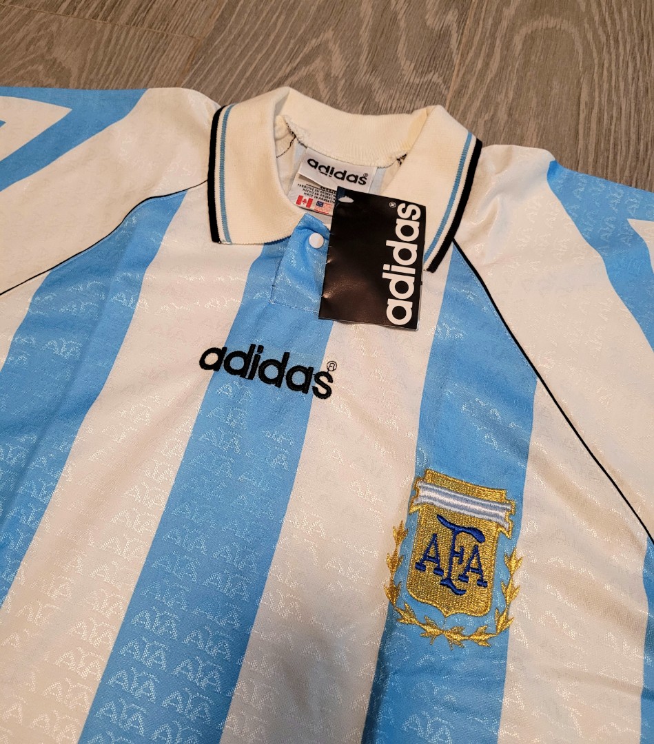 96-98p年adidas 阿根廷隊主場XL碼球衣96-98 Argentina Home Shirt