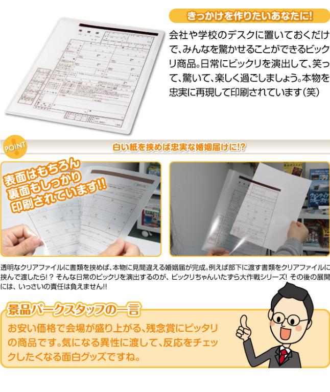 平常小姐 全新 日本 クリアファイル婚姻届 日本結婚證書造型a4文件夾資料夾 居家生活 文具在旋轉拍賣