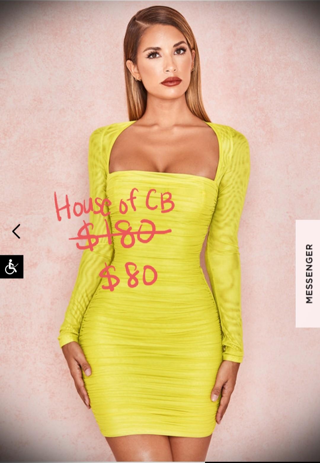House of cb neon yellow dress deals