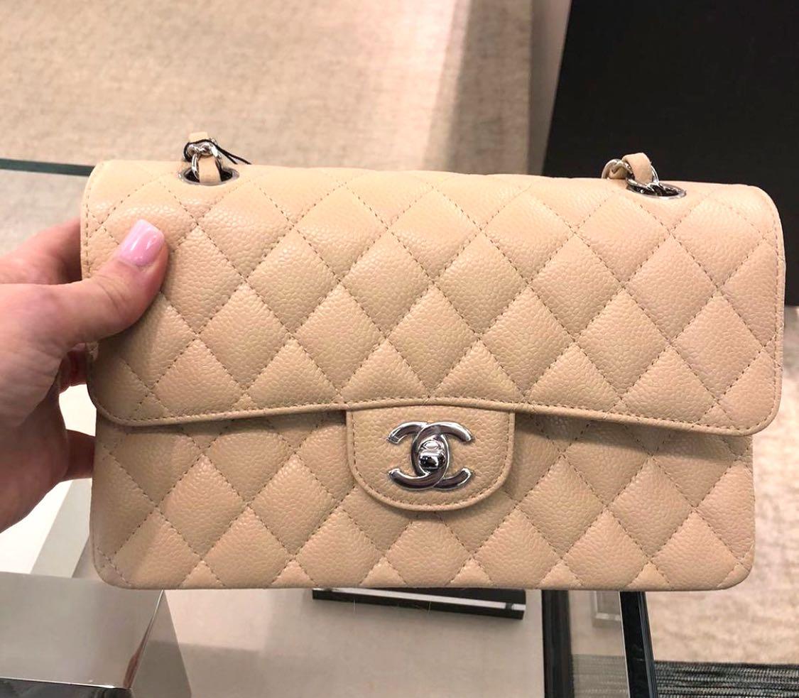 Brand New Chanel Classic Flap Small Beige Silver Hardware Caviar. Chanel  Double Flap Beige SHW Small., Luxury, Bags & Wallets on Carousell