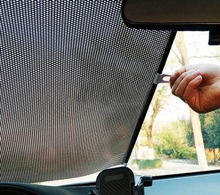 (CA15) Car Sunshade Curtain Rear Side Window Front Back Shades & Windshield Sun Block Blinks Black Cover Suction Cup Universal Cars Accessories 125CM X 68CM