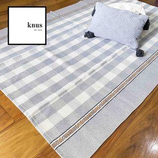 Carpet woven cotton area rug carpet classic Gray check pattern design home decor 120*180cm