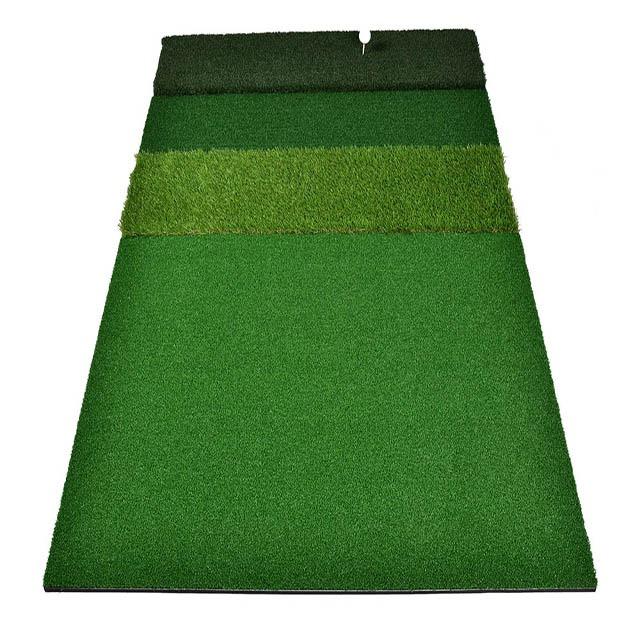 Deluxe golf driving mat (Category: Golf) located in Quezon City. Submitted by aetna.manila (Listing ID 1087183689, Image 2). Description: Grass Layer: 15mm knitted nylon crimp stance mat 600mmx1200mm ， 40mm Tee Turf 300x1200mm 40mm long turf 300x1200mm Pad: 10mm EVA foam rubber Size: 1800mmx1200mm Total Thickness: 40 mm Weight: 11kg Price: 19,000 Pickup at New intramuros village matandang balara qc Lalamove for courier services 09051051723.