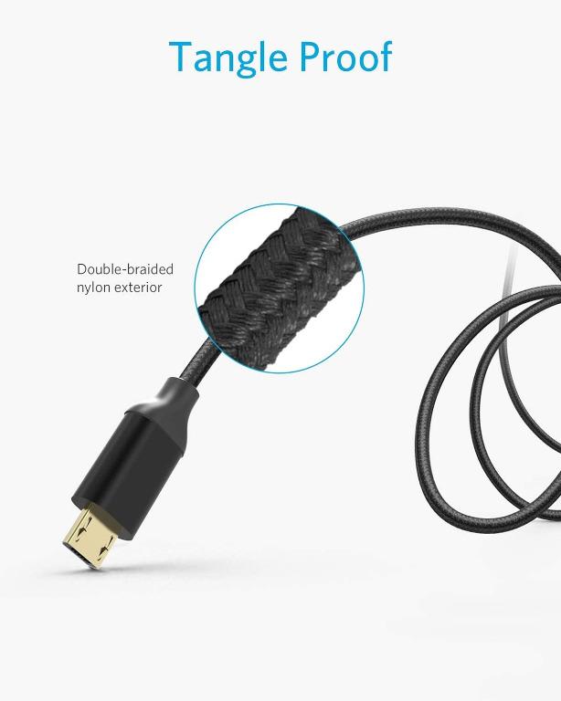 Freedelivery Red Anker 2 Pack Micro Usb Cable 6ft 1 8m Nylon Braided Tangle Free Micro Cable With Gold Plated Connectors For Android Samsung Htc Nokia Sony And More Computers Tech Parts Accessories Cables