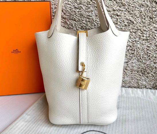 1stdibs Exclusive Hermes Picotin 18cm Craie Clemence Gold Hardware