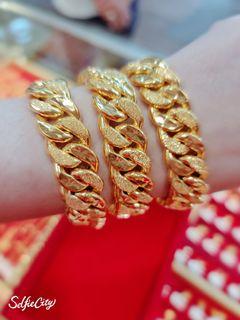 Safety Pin Pave Bracelet - Yellow Gold 7 Pins 18.5cm