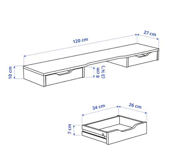 Ikea Alex monitor stand and drawers, 傢俬＆家居, 傢俬, 書櫃、櫃子及架 Carousell