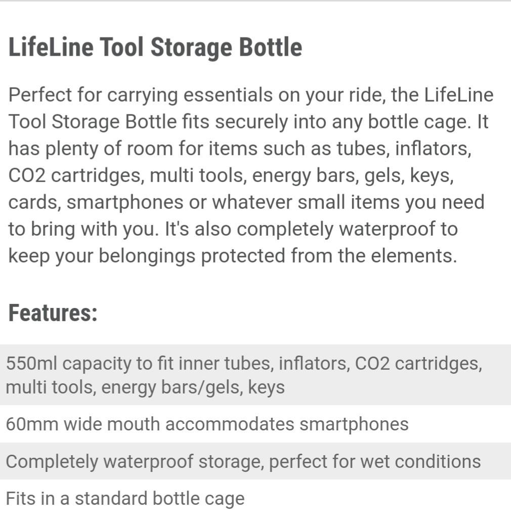 Lifeline Tool Storage bottle, Sports Equipment, Bicycles & Parts, Parts