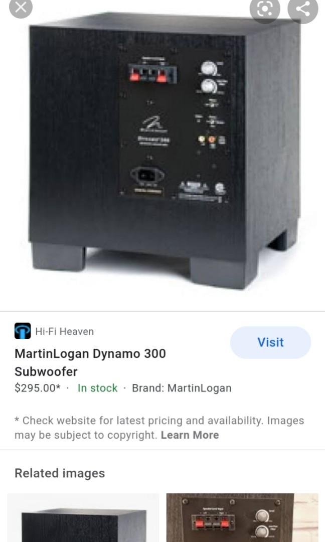 subwoofer martin logan not svs velodyne klipsch bowers jbl yamaha