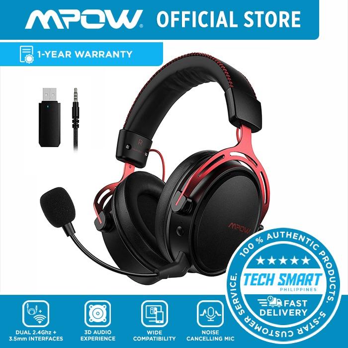 2.4G Wireless Gaming Headset for PS5/PS4/PC/Xbox one/Switch Computer Headset Upto 17 Hours of battery Noise Cancelling Mic 