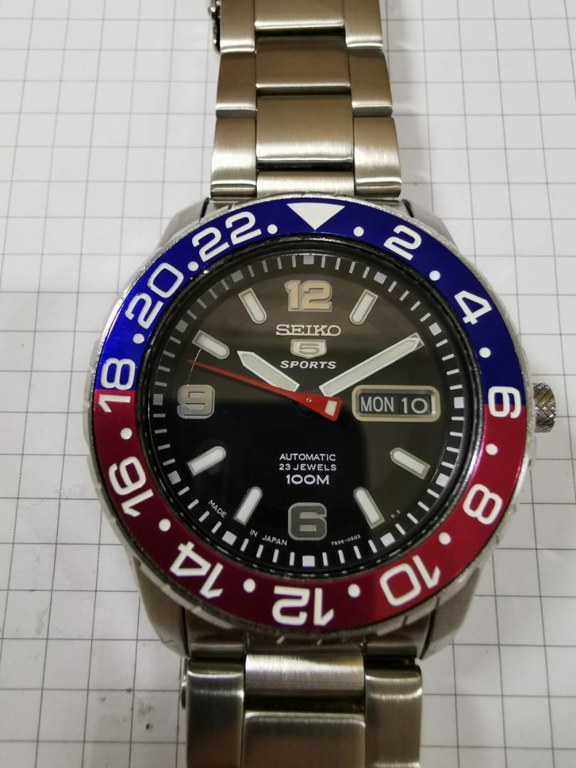 Seiko 5 pepsi sales bezel