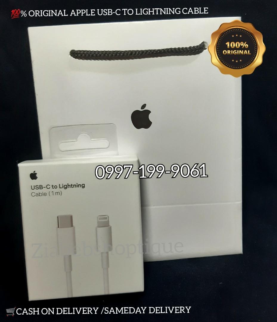 ORIGINAL APPLE USB-C TO LIGHTNING CABLE 1 M (Category: Chargers & Cables) located in Manila. Submitted by ziabebshoptique (Listing ID 1087099543, Image 1). Description: Looking for APPLE USB-C Cable ALL ITEMS ARE BRAND NEW SEALED WITH WARRANTY 📍ONHAND APPLE USB-C LIGHTNING CABLE (Certified Original) with box and manual (BEST SELLER) 🔥 50% OFF ☑With serial code and cable marks ✔ ☑Fast charge In all Iphone 5,5c,5s,6,6+,6s,6s,7,7+,ipod7,ipad mini 