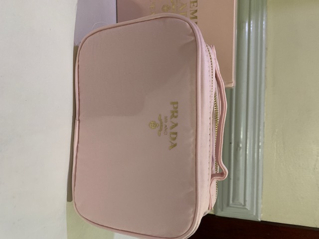 Pink prada makeup bag new arrivals