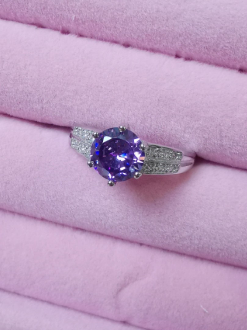 Purple moissanite clearance ring