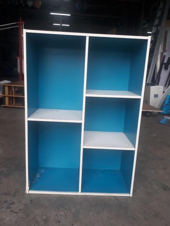 Q46 D Rak Kayu 5 Compartment Diy Shelf Rack Blue Home Furniture Furniture On Carousell