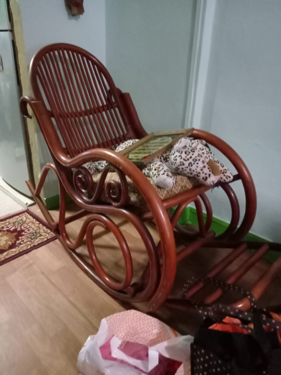 solid rattan rocking chair furniture home living furniture chairs on carousell
