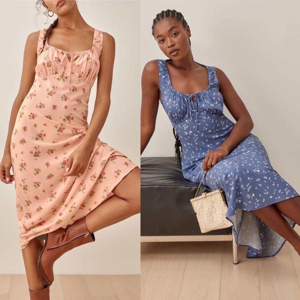 Reformation floral top midi dress
