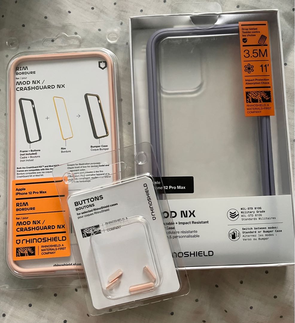 Rhinoshield For Iphone 12 Pro Max (with rim & buttons), Mobile Phones &  Gadgets, Mobile & Gadget Accessories, Cases & Sleeves on Carousell