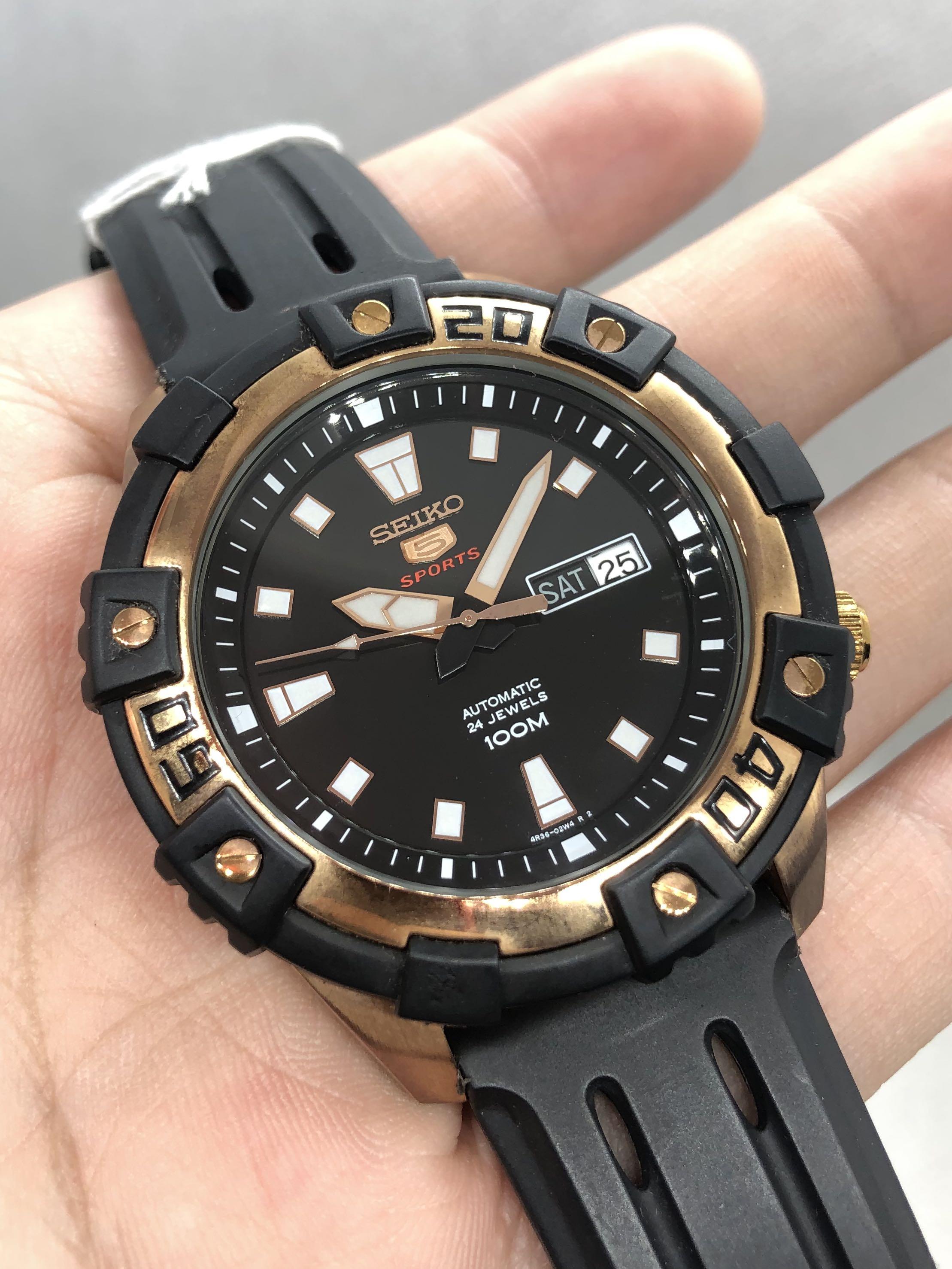 Seiko 5 Sports 45mm SRP480K1 Black Automatic NOS Luxury Watches