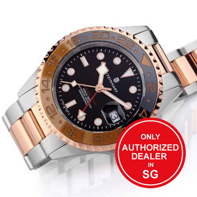 Steinhart Ocean 1 GMT Two tone Black Khaki Ceramic Luxury
