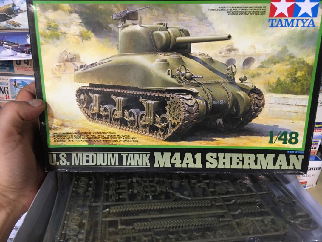 Tamiya 1/48 M4A1 Sherman, 興趣及遊戲, 玩具 & 遊戲類 - Carousell