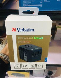 Verbatim 5-Ports Universal Travel Adapter Type-C USBA Surge Protection