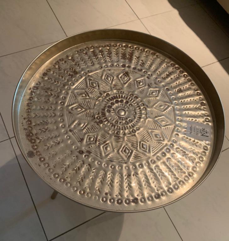 Zara Home Gold Metal Side/Coffee Table, Furniture & Home Living