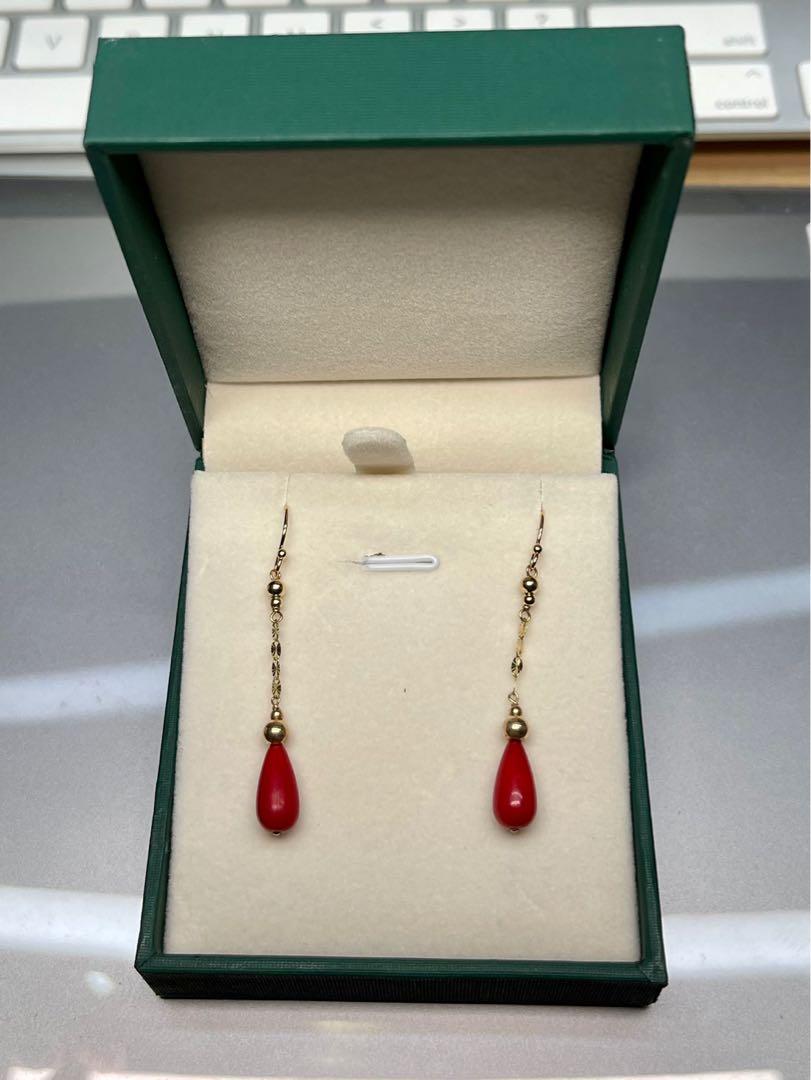 Red best sale dangle earrings