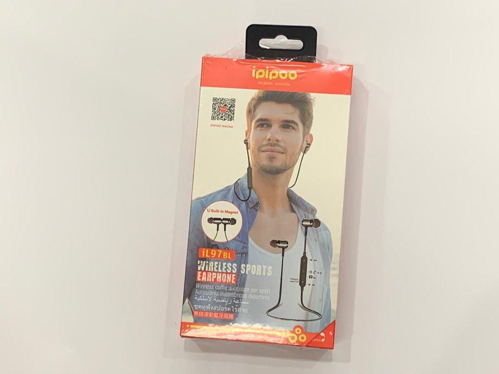Ipipoo IL97BL Wireless Earphone Black Red Audio Earphones on