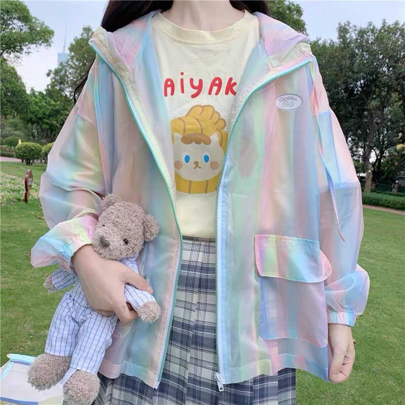 Rainbow store holographic jacket